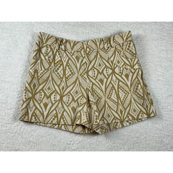Anthropologie Elevenses Shorts Womens 0 Tiled Tide Dress Geometric Boho Preppy - Picture 1 of 13